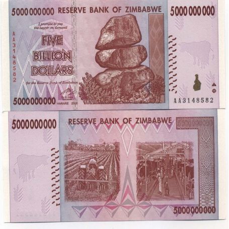 Billets De Banque Zimbabwe Pk N Milliards Dollars