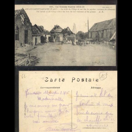 Carte Postale Ablain Saint Nazaire La Sortie Du Village