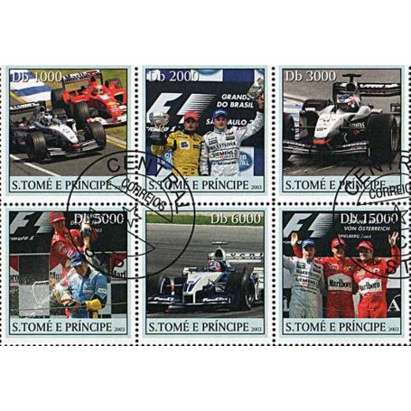 Racing Car Stamps Saint Thomas And Prince Number Used La