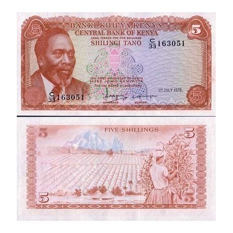 Banknoten Kenia Pick Nummer 15 5 Shilling La Maison Du Collectionneur