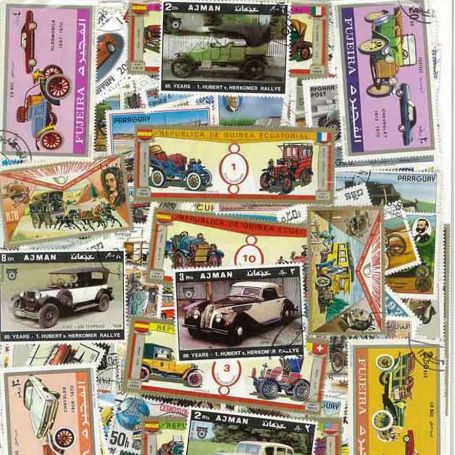 Philatelic Collection Used stamp collection Cars