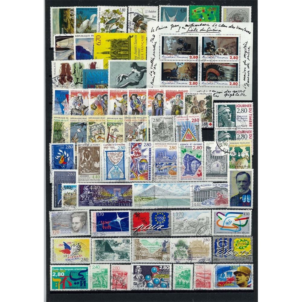 Stamp collection France Complete Year 1995 stamps used