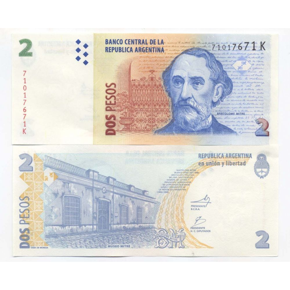 Banknoten Sammlung Argentinien Pick Nummer 352 2 Peso 2002 La Maison Du Collectionneur