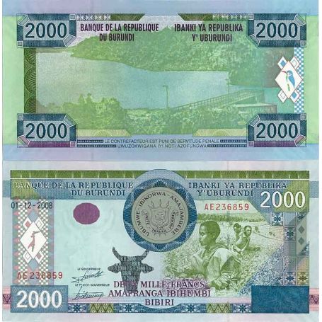 Billet de collection Burundi Pk N° 47 - 2000 Francs