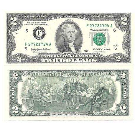 Collection of Banknote United States Pick number 497 - 2 Dollar - La ...