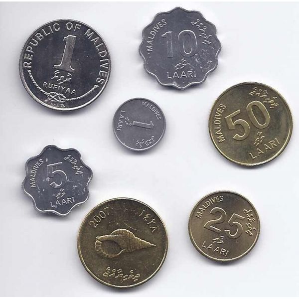 Numismatics Maldives - Series Of 7 Different Coins