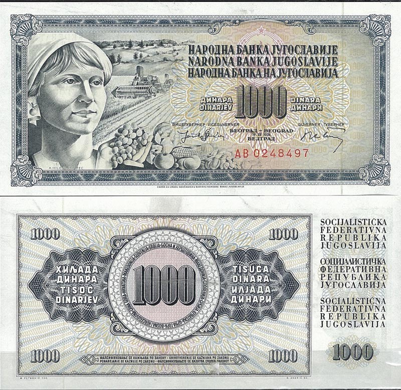 Banconote di collezione Jugoslavia Pk N° 86 - 1000 Dinara - La