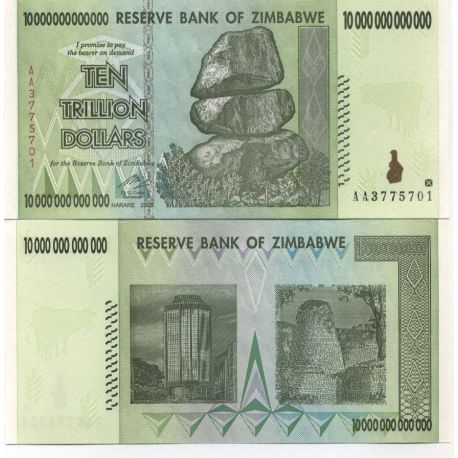 Banknote Zimbabwe Pick Number Dollar La Maison Du Collectionneur