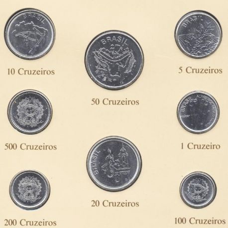 Piezas Para Los Numismaticos Brasil Serie De 8 Monedas Diferentes