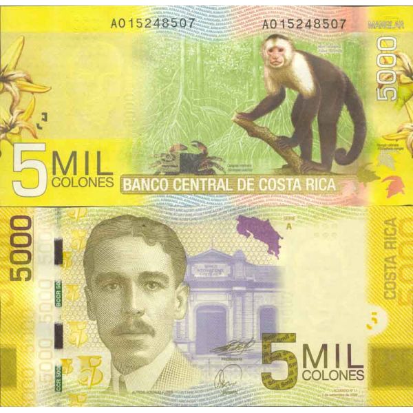 Billet De Collection Costa Rica Pk N° 276 5000 Colones