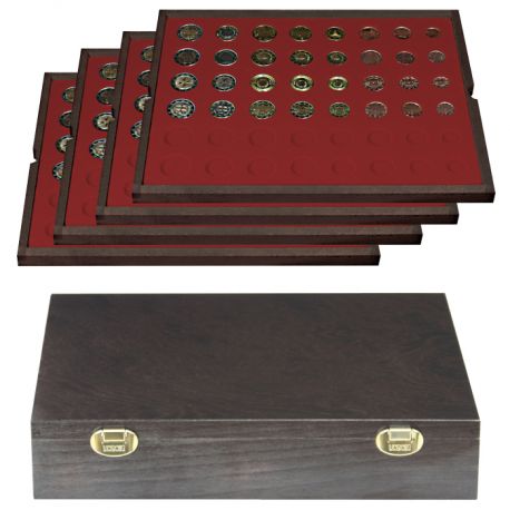 Boîte de rangement de pièces en bois Boîte de rangement de pièces de monnaie  Collection commémorative 18mm / 20mm / 23mm / 25mm / 27mm / 30mm