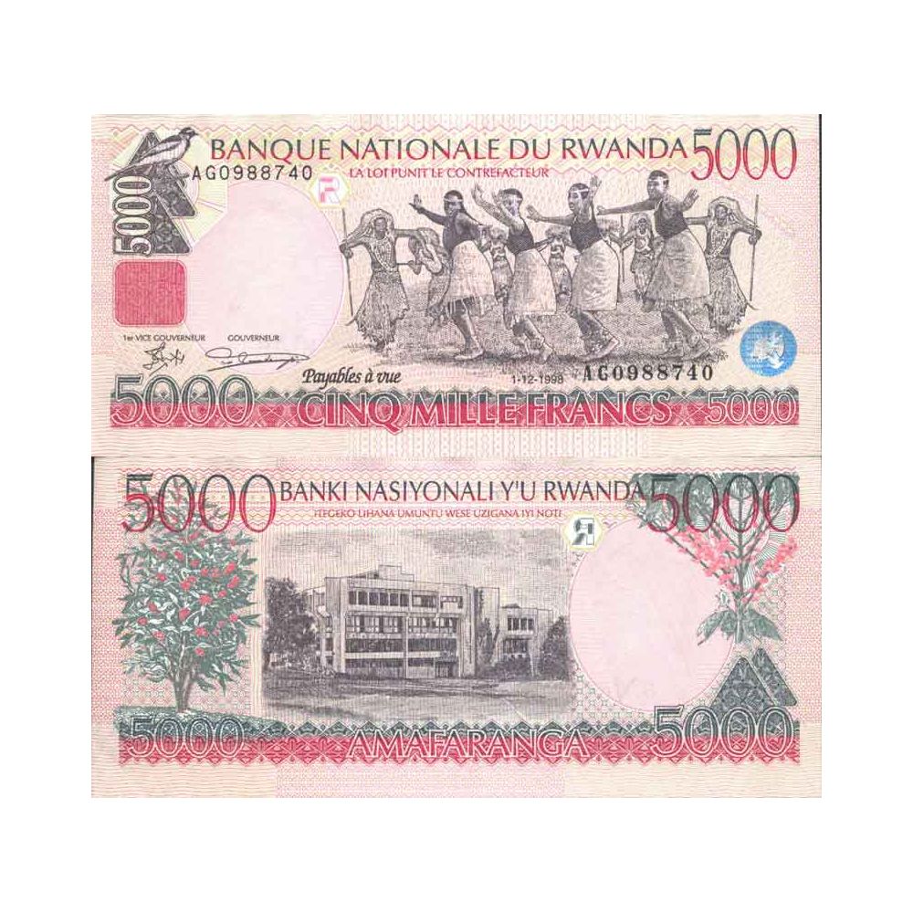 Banknote Rwanda Collection Pick Number 28 5000 Francs La Maison Du Collectionneur
