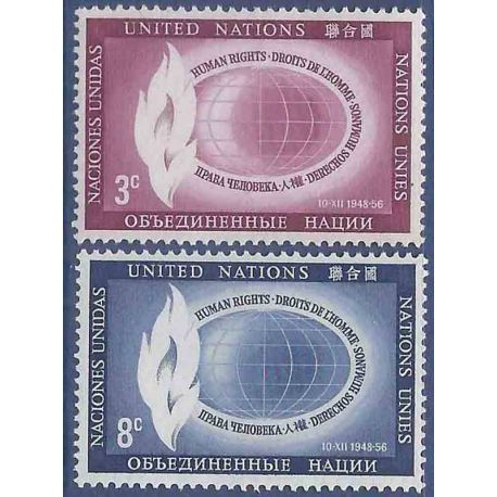Timbres-poste vintage du premier jour d'émission, timbres des Nations  Unies, promotion des utilisations pacifiques des fonds marins, soutien  international aux réfugiés -  France