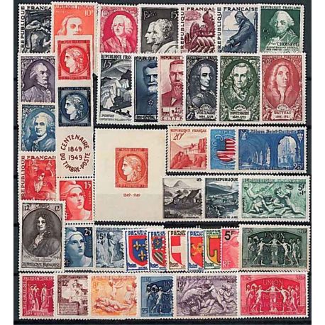 Philatelic Collection France Complete Year 1949 stamps Mint NH