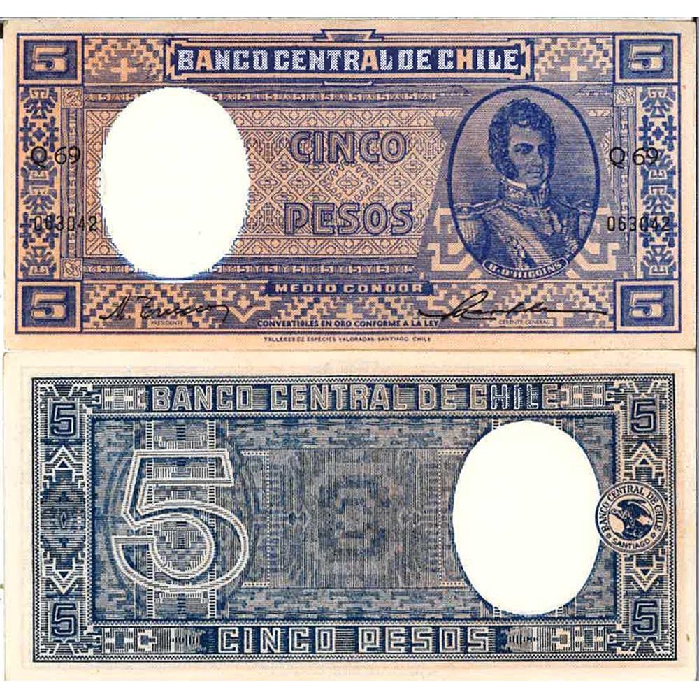 Banknote Chile Collection Pk N° 102 5 Pesos La Maison Du Collectionneur